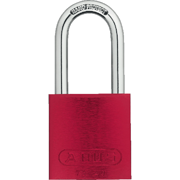 ABUS Vorhangschloss Aluminium 72/40HB40, rot, Bügelhöhe 39mm, 39x86x19mm, 2 Schl.-Beschreibung lesen