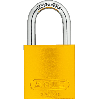 ABUS Vorhangschloss Aluminium 72/40, gelb, Bügelhöhe 27mm, 39x74x19mm, 2 Schlüssel-Beschreibung lesen