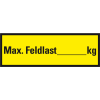 Regalbelastungsaufkleber Feldlast, gelb/schwarz, Folie, selbstklebend, 150x50mm, 5/Bogen