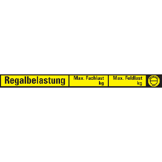 Regalbelastungsaufkleber, gelb, Folie, selbstklebend, 300x24mm, 8/Bogen-Beschreibung lesen