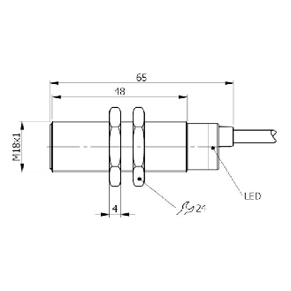 DPI M18 2 fils AC NF P8mm non noyé 83,5(48)mm Laiton 20-250V / M12 4P - SI18-AE8 NC H-Lire la description