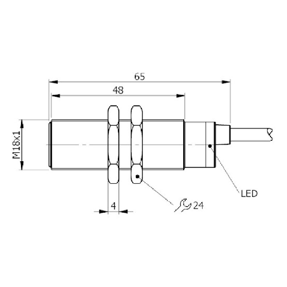DPI M18 2 fils AC NF P8mm non noyé 83,5(48)mm Laiton 20-250V / M12 4P - SI18-AE8 NC H-Lire la description