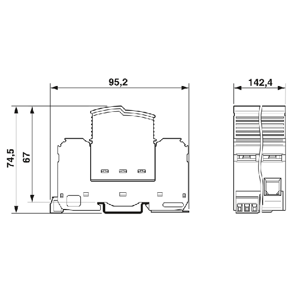 Parafoudre Triphasé+N - Type 1+2 - Uc:350 VAC - Iimp:25 kA - Up:2,2kV - FLT-SEC-T1+T2-3S-350/25-FM Parafoudre Triphasé+N - Type 1+2 - Uc:350 VAC - Iimp:25 kA - Up:2,2kV - FLT-SEC-T1+T2-3S-350/25-FM-Lire la description