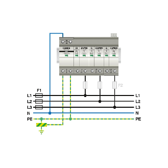Parafoudre Triphasé+N - Type 1+2 - Uc:350 VAC - Iimp:25 kA - Up:2,2kV - FLT-SEC-T1+T2-3S-350/25-FM-Lire la description
