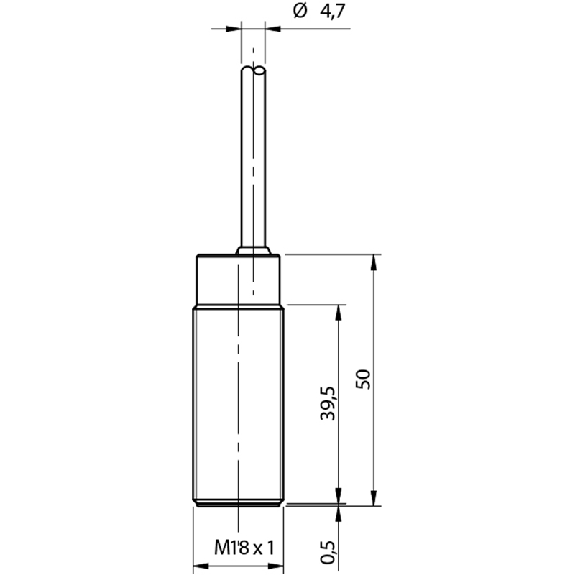 DPI M18 PNP NO P5mm noyé 50(39.5)mm Laiton 10-30Vdc Câble 2m PVC - AK1/AP-1A-Lire la description