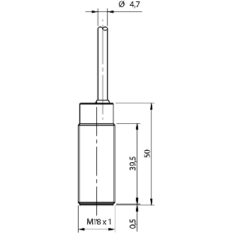 DPI M18 PNP NO P5mm noyé 50(39.5)mm Laiton 10-30Vdc Câble 2m PVC - AK1/AP-1A-Lire la description
