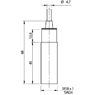 DPI M18 PNP/NPN NO+NF P5mm noyé 68(45)mm Laiton Câble 2m PVC - PK3/00-1A-Lire la description