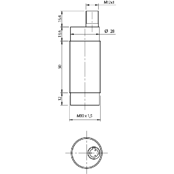 DPC M30 2 fils AC NO/NF P4-25mm non noyé Inox 20-253V 1/2"-20UNF - C30M/00-2E-Lire la description