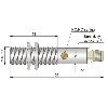 DPC M18 2 fils AC NO/NF P5mm noyé 95(49)mm 20-250VAC Laiton / M12A 4P - SC18SM-A5 NO/NC H