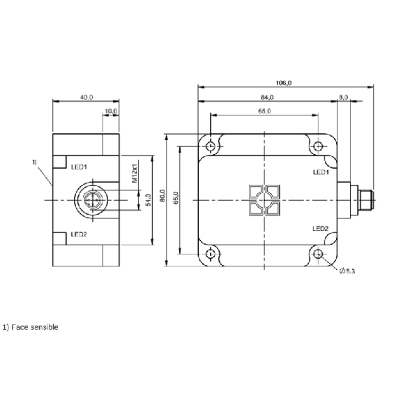 DPI Rect. PNP NO+NF P50mm non noyé 80x84x40mm Plast. 10-55Vdc / M12 4 - BES Q80KA-PAH50F-S04Q (BES0226)-Lire la description