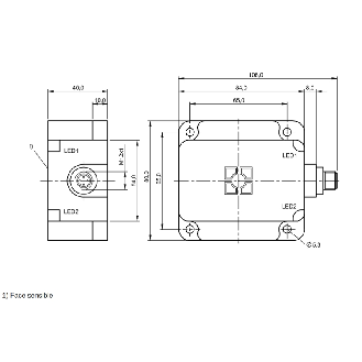 DPI Rect. PNP NO+NF P50mm non noyé 80x84x40mm Plast. 10-55Vdc / M12 4 - BES Q80KA-PAH50F-S04Q (BES0226)-Lire la description