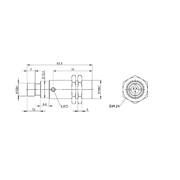 DPI M18 2 fils AC/DC NO P5mm noyé 63,5(44)mm Laiton / 1/2"-20 UNF-2A - BES M18MF2-UST50B-S21G (BES05ZN) DPI M18 2 fils AC/DC NO P5mm noyé 63,5(44)mm Laiton / 1/2"-20 UNF-2A - BES M18MF2-UST50B-S21G (BES05ZN)-Lire la description