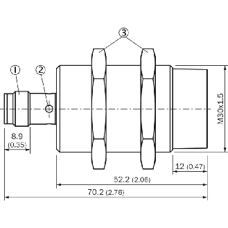 DPI M30 PNP NO P20mm non noyé 70(40,1)mm Inox V4A 7-60Vdc / M12 4P - IMS30-20NPSNC0S-Lire la description
