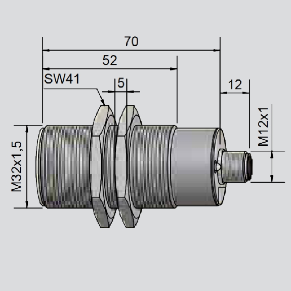 DPC Ex M32 PNP NO+NF P15mm noyé 72(52)mm Inox / M12 4P - KAS-80-30-A-M32-PTFE/VAb-Y10-1-1/2D, ATEX-Lire la description