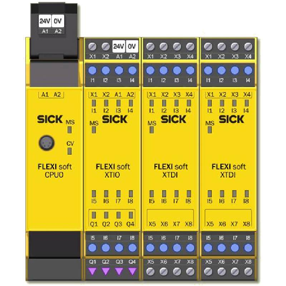 Package Flexi-Soft 24E/4S (simple voie) CPU0 + XTIO + 2 x XTDI + MPL - FlexiSoft Maxi PACK-Lire la description