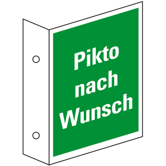 Rettungszeichen Fahnenschild, blanko, Kunststoff, 150x150mm-Beschreibung lesen