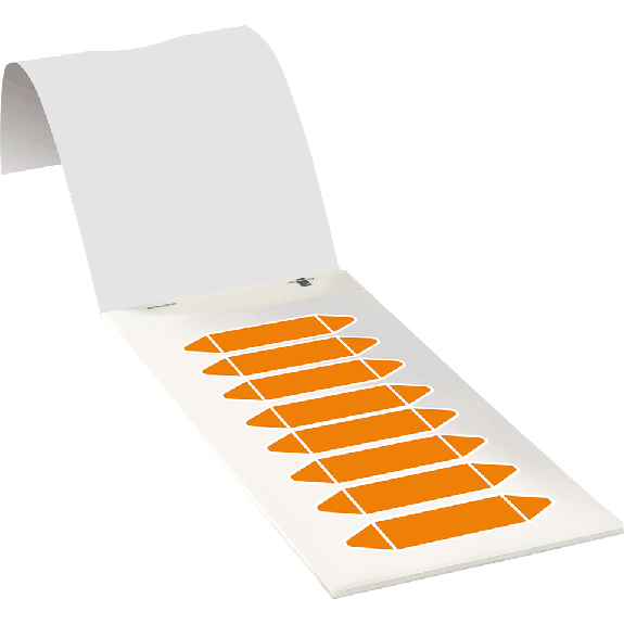 Rohrleitungsetikett zum Beschriften, orange, Folie, 17x75mm, 80/Heft, DIN 2403 Rohrleitungsetikett zum Beschriften, orange, Folie, 17x75mm, 80/Heft, DIN 2403-Beschreibung lesen