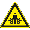 Warnschild Warnung vor Quetschgefahr, ASR/ISO, Aluminium, SL 200mm