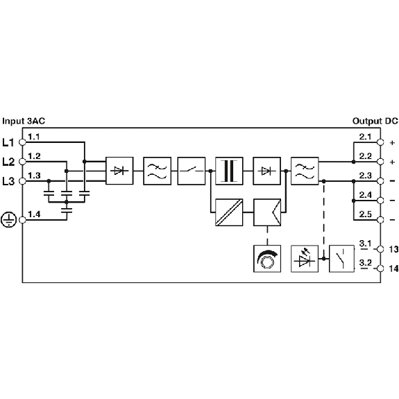 Alim. à découpage 72VDC 14A 1008W, 3PH 400-500VAC, Push-in - TRIO-PS-2G/3AC/72DC/14-Lire la description