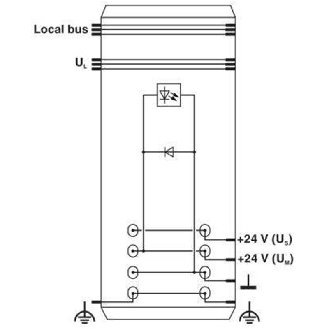 Module alimentation 24Vdc (pour US et UM), IP20, Inline - IB IL 24 PWR IN-PAC-Lire la description
