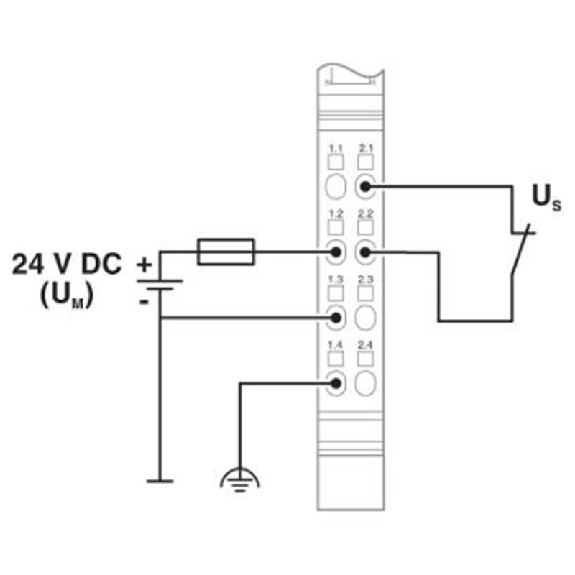 Module alimentation 24Vdc (pour US et UM), IP20, Inline - IB IL 24 PWR IN-PAC-Lire la description