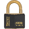 ABUS Vorhängeschloss, schwarz, verschiedenschl., Kunststoffummantelung, 2 Schlüsseln