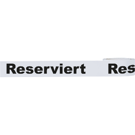 Klebeband Reserviert, weiß/schwarz, Polypropylen, selbstklebend, 50mm, 66m/Rolle-Leggi tutto
