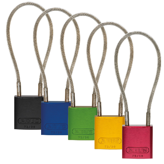 ABUS Vorhängeschloss,verschieden schließend,schwarz,H34mm,B32mm,T12mm,Seil 20cm-Beschreibung lesen