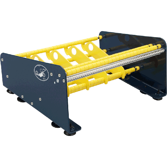Tisch-Etikettenspender mit 4 Rollenteilern, blau, Stahl, Nutzbreite 315mm Tisch-Etikettenspender mit 4 Rollenteilern, blau, Stahl, Nutzbreite 315mm-Beschreibung lesen