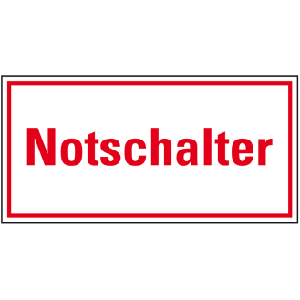 Hinweisschild Notschalter, Aluminium, 200x100mm-Beschreibung lesen