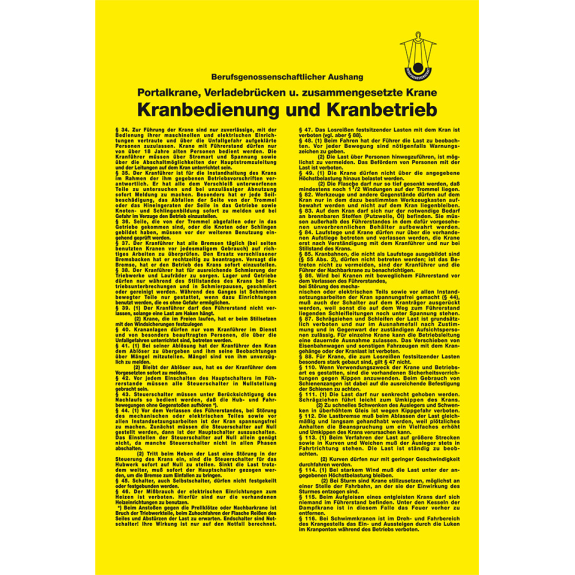 Aushang Kranbedienung und Kranbetrieb, Kunststoff, 200x300mm Aushang Kranbedienung und Kranbetrieb, Kunststoff, 200x300mm-Beschreibung lesen