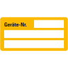 Inventaretikett Geräte-Nr., gelb, Dokumentenfolie, selbstklebend, 50x25mm, 9/Bogen Inventaretikett Geräte-Nr., gelb, Dokumentenfolie, selbstklebend, 50x25mm, 9/Bogen