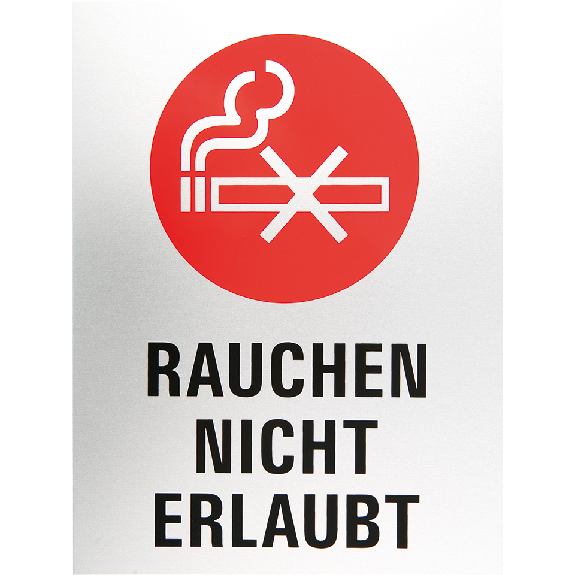 Hinweisschild Rauchen nicht erlaubt, Aluminium, selbstklebend, 200x150mm-Beschreibung lesen