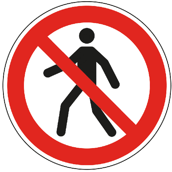 Verbotsschild Für Fußgänger verboten, Folie, selbstklebend, Ø 200mm, ASR A1.3, DIN EN ISO 7010 P004-Beschreibung lesen