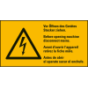 Warn-Kombischild Vor Öffnen..Stecker ziehen,DE,EN,FR,ES,UL-anerkannt,37x74mm Warn-Kombischild Vor Öffnen..Stecker ziehen,DE,EN,FR,ES,UL-anerkannt,37x74mm