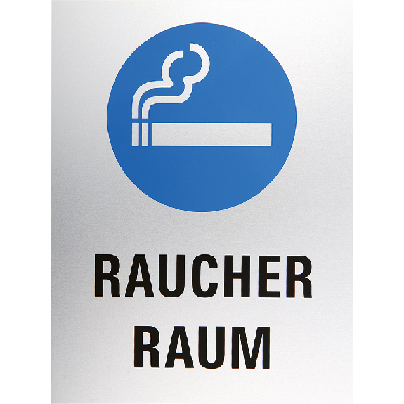 Hinweisschild Raucherraum, Aluminium, selbstklebend, 200x150mm-Beschreibung lesen