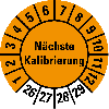 Prüfplakette Nächste Kalibrierung,26-29,orange,Folie,selbstkl.,Ø 15mm,10/Bogen Prüfplakette Nächste Kalibrierung,26-29,orange,Folie,selbstkl.,Ø 15mm,10/Bogen