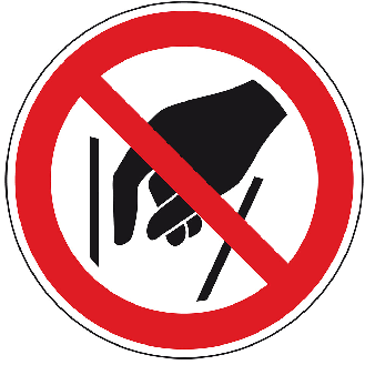 Verbotsschild Hineinfassen verboten,ASR/ISO,UL-anerkannt,Polyesterfolie,100mm-Beschreibung lesen