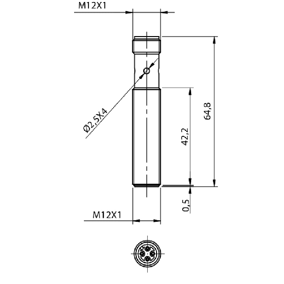 DPI M12 NPN NO P2mm noyé 64,8(42,2)mm Laiton 10-30Vdc M12 4P - AM1/AN-1H DPI M12 NPN NO P2mm noyé 64,8(42,2)mm Laiton 10-30Vdc M12 4P - AM1/AN-1H-Lire la description