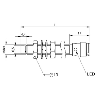 DPI M08 PNP NO P6mm non noyé 63(41,6)mm Inox 10-30Vdc / M12 4P - BES M08EH1-PSC60F-S04G (BES058J)-Lire la description