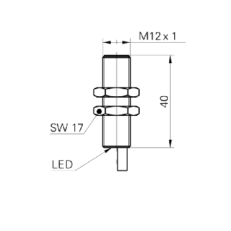 DPI M12 PNP NO P4mm noyé 40mm Laiton 10-30Vdc / Câble 8m PUR - IFRM 12P1702/PL/0800-Lire la description