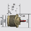 DPC M30 P60mm noyé PEEK +250°C / Câble 2m FEP - KXS-250-M30/22-X-M30-PEEK-250C-X02/Y95
