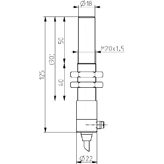 DPM Ex M20 REED inverseur Pmax.30mm non noyé Laiton, câble 10m - 1178920 | Ex RC M20 1W - 10m-Lire la description