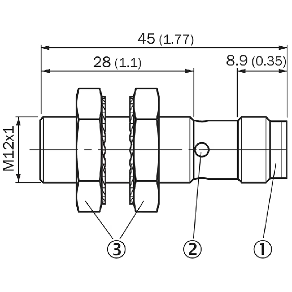 DPI M12 PNP NF P4mm noyé IO-Link 34(30)mm Inox V2A +100°C / M12 4P - IMB12-04BPOVC0K-Lire la description