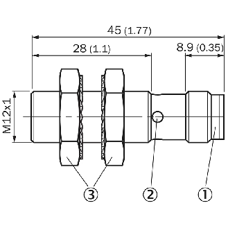 DPI M12 PNP NF P4mm noyé IO-Link 34(30)mm Inox V2A +100°C / M12 4P - IMB12-04BPOVC0K-Lire la description