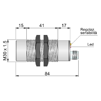 DPC M30 PNP NO+NF P25mm non noyé Plast. 10-55Vdc / M12 4P - SC30SP-CE25 PNP NO+NC H-Lire la description