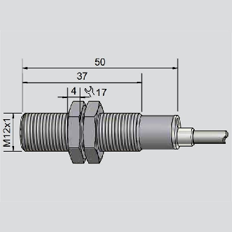 DPI Ex M12 PNP NO P2mm noyé 50(37)mm Inox / Câble 5m - IAS-10-A12-S-M12-PTFE/VAb-Z05-0-2G-1/2D, ATEX-Lire la description