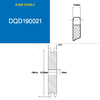 CMW - Disco Pretaladrado - Acero - Dentado doble - 12B2 - 21 dientes - Paso 19.05 mm con agujero 16 mm-Leer más