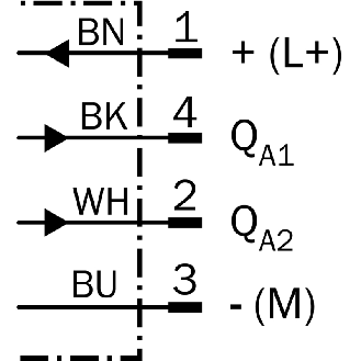 DPI M18 ANA 4-20mA/0-10V P0-8mm non noyé 69(42)mm Laiton / M12 4P - IMA18-08NE1ZC0S-Lire la description