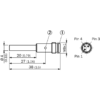 DPI D04 NPN NO P1,5mm noyé IO-Link 38(20)mm Inox V2A / M08 3P - IHM04-1B5NSVT0S-Lire la description